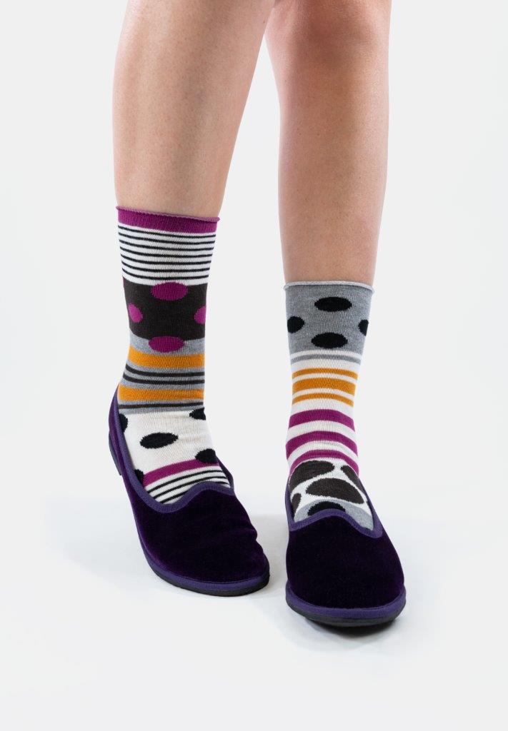 Kit Spaiato - calza corta Fantasia Grigio/rosa - immagine 5